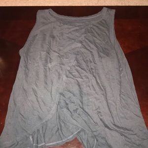 Loft gray split back tank